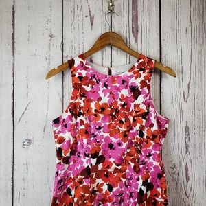 Liz Claiborne Dress Womens Size 4 Floral A Line Sleeveless Cotton Pink